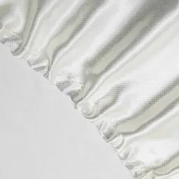 coolbeds Ivory Solid 400 TC Satin King Fitted Bedsheet with 2 Satin Pillow covers image 5