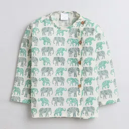 Polka Tots Infants Kids Ethnic Motifs Printed Angrakha Kurta with Dhoti Pants image 2