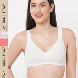 Inner Sense Pink & White Pack of 3 Organic Cotton  Bra image 1
