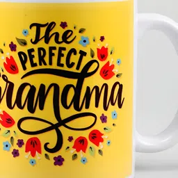 fnp White & Yellow Text or Slogans Printed Ceramic Glossy Mug 325ml image 2