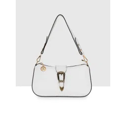 ESBEDA White Structured Classic Handbag with Detachable Strap-image-25