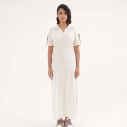 Slumber Jill Off White Solid Regular Loungewear Dress-image-31
