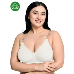 Inner Sense Plus Size Non-Wired Non Padded Anti Odour Anti Microbial Backless Bra White image 1