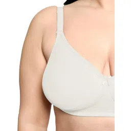 Inner Sense Plus Size Non-Wired Non Padded Anti Odour Anti Microbial Backless Bra White image 3