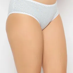 Clovia Cotton Polka Print Mid Waist Hipster Panty image 3