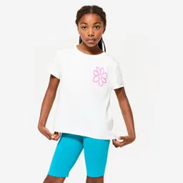 Girls' Multisports Cotton T-Shirt 500 - Cotton White-image-6