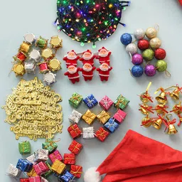 TIED RIBBONS Green Christmas Artificial Pine Tree 4ft with 101 Ornaments Decor image 4