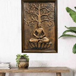 Meditating Buddha Relief Wall Mural In Bronze By Artociti-picture-14