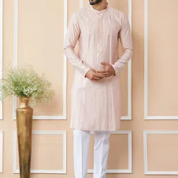 See Designs Floral Embroidered Regular Sequinned Pure Cotton Kurta with Pyjamas image 1