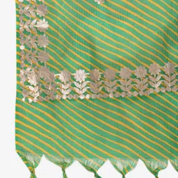 SOUNDARYA Striped Pure Cotton Leheriya Dupatta with Gotta Patti image 2