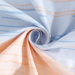 Arrabi White & Orange Striped 300 TC King Bedsheet with 2 Pillow Covers image 3