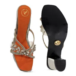 Sana K Luxurious Footwear Embellished Block Heels image 3