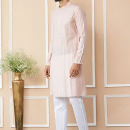 See Designs Floral Embroidered Regular Sequinned Pure Cotton Kurta with Pyjamas image 4