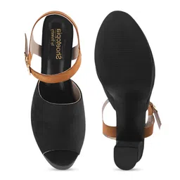 Shoetopia Open Toe Suede Platform Heels image 4