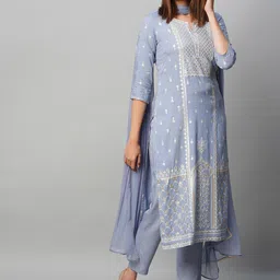 gosriki KALINI Floral Printed Kurta & Trousers With Dupatta image 5