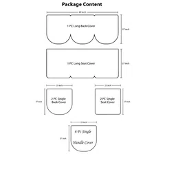 AZOTICA Brown & White 12 Pcs Geometric Cotton 5 Seater Sofa Covers With Arms image 4