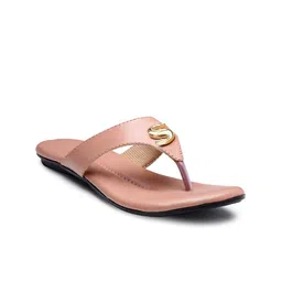 sneakers villa Women Embellished T-Strap Flats image 2
