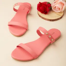 Tokyo Talkies Women Coral Open Toe Flats-image-38