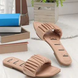 ELLE Textured Open Toe Flats-picture-39