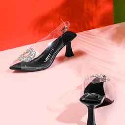 Try Me Embellished Peep Toe Backstrap Block Heel Mules-picture-26