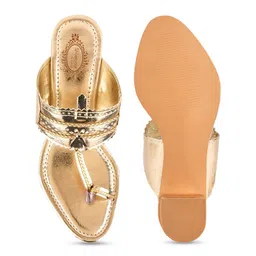 Shoetopia Girls One Toe Ethnic Block Heels image 5