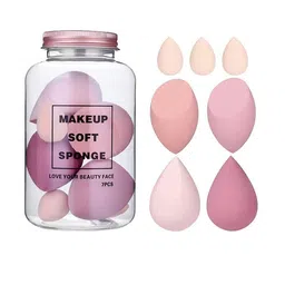Facejewel Set Of 7 Makeup Blender With Set Of 3 Mini Heart Puff With Box-picture-12