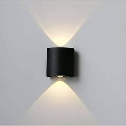 SPARK WORLD Black Metal Contemporary Cylinder Shaped Wall Lamp-picture-29