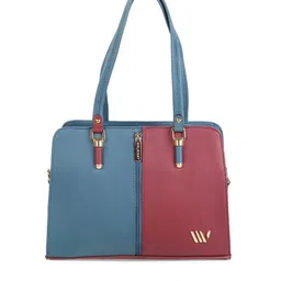 WALKWAY by Metro Blue Colourblocked Structured Handheld Bag-image-9