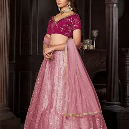 KALINI Embroidered Ready to Wear Lehenga & Unstitched Blouse With Dupatta image 4