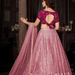 KALINI Embroidered Ready to Wear Lehenga & Unstitched Blouse With Dupatta image 5