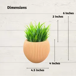 Akaar Orange 2 Pieces Fern Artificial Plant With Pot image 2