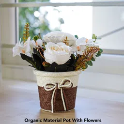 Ekhasa White 1 Pieces Artificial Flower With Pot image 5