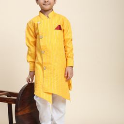 Pro-Ethic STYLE DEVELOPER Boys Striped Sequined Kurta With Pyjamas-picture-35