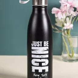 MARKET99 Black Printed Stainless Steel Water Bottle With Rope 750 ml-picture-20