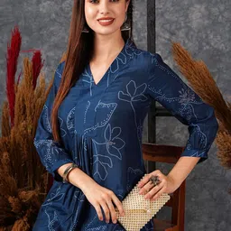 Anni Designer Floral Printed V-Neck Anarkali Kurta With Trouser image 5