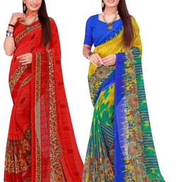 SAADHVI Pack Of 2 Pure Georgette Sarees-picture-35