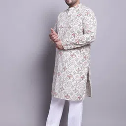 SOJANYA PLUS Plus Size Ethnic Motifs Printed Kurta With Pyjamas & Nehru Jacket-picture-17