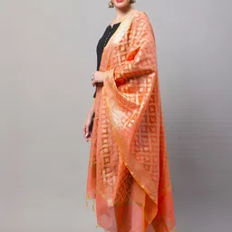LOOM LEGACY Woven Design Cotton Silk Dupatta image 4