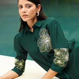 Kaftanize Embroidered Shirt With Palazzo Co-Ords image 3