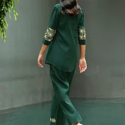 Kaftanize Embroidered Shirt With Palazzo Co-Ords image 5