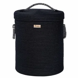 pano Black Polypropylene 52 Ltr (1Pc) Laundry Basket with Lid image 3