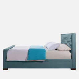 casacraft from pepperfry Archer Upholstered King Size Bed In Grey Color image 3