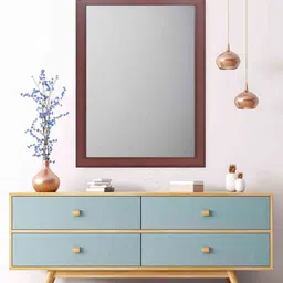 k k glass & aluminium Brown Glass Ancient Wall Mirror image 1