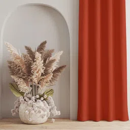 parda online Orange Polyster Solid 9ft Blackout Rod Pocket Window/Door (2 Pc) image 3