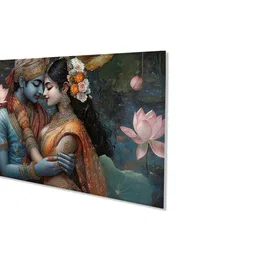 nestroots Canvas Framed Eternal Love of Krishna and Radha Wall Painting(18X36 Inch) image 4