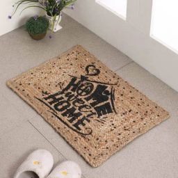 b7 creations Brown Slogan Jute 24 x 16 Inches Anti Skid Door Mat-picture-0
