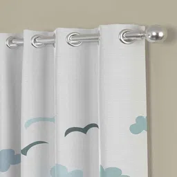 Multicolor Polyester Abstract 7ft Semisheer Eyelet (2 Pc) Door Kids Curtain by ROSARAHOME image 2