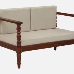 amberville from pepperfry Clarion Sheesham Wood 2 Seater Sofa In Beige Colour image 5