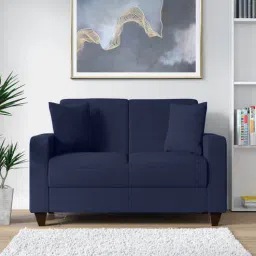 woodsworth from pepperfry Alba Fabric 2 Seater Sofa In Navy Blue Colour-picture-12