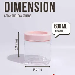 steelo (Pack of 4) Stack & Lock Square Containers image 5